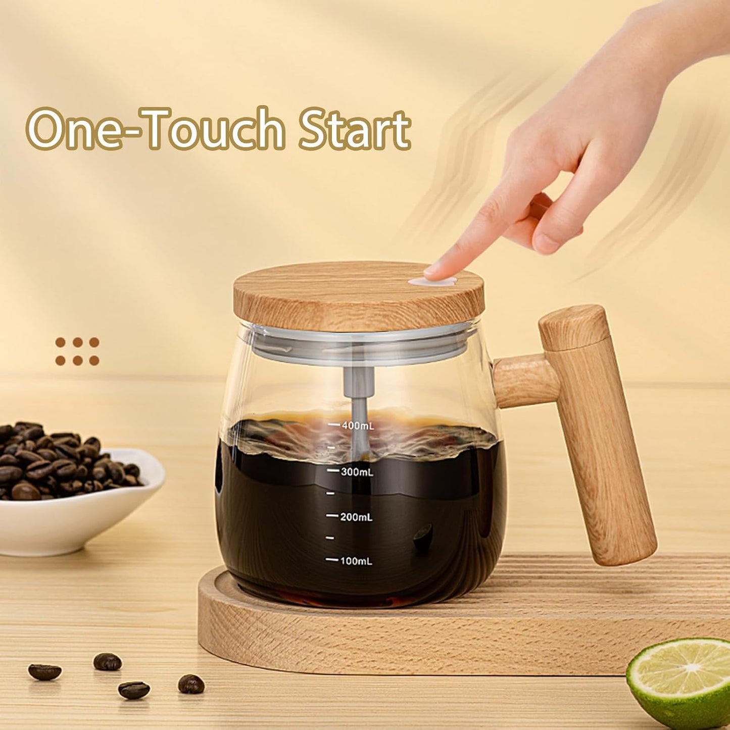 Self-Stirring Electric Mug - Effortless Automatic Mixing Coffee Tumbler for Perfect Blends on The Go. Automatic Stirring Cup For Coffee/Milk/Protein Powder At Home/office/Travel