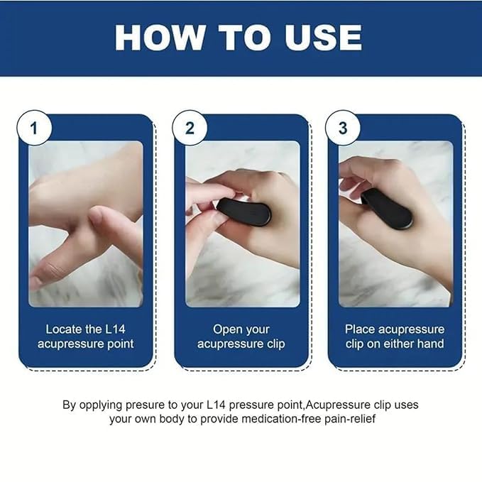 Market Fairy Sugar Control LI4 Acupressure Point Clip | Headache, Migraine &Tension Relief | Light Weight (Pack of 2)