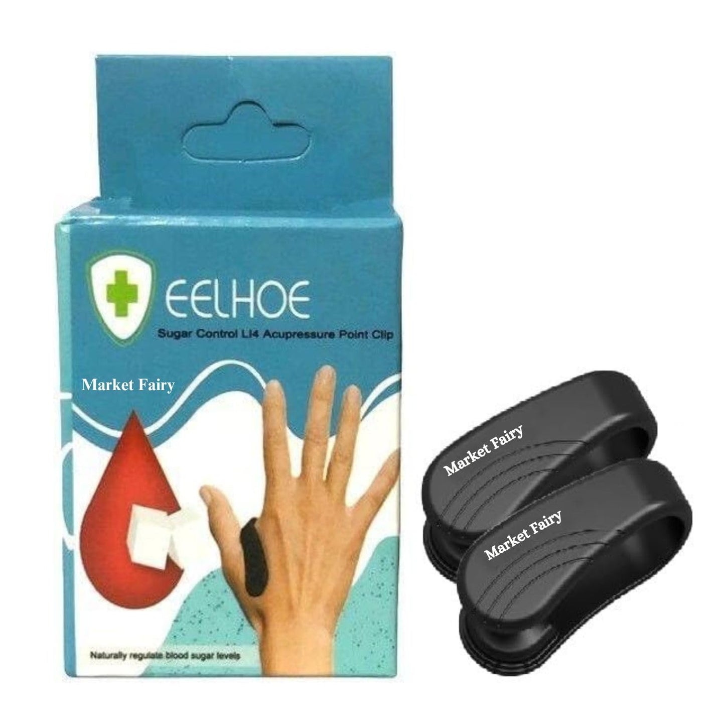 Market Fairy Sugar Control LI4 Acupressure Point Clip | Headache, Migraine &Tension Relief | Light Weight (Pack of 2)