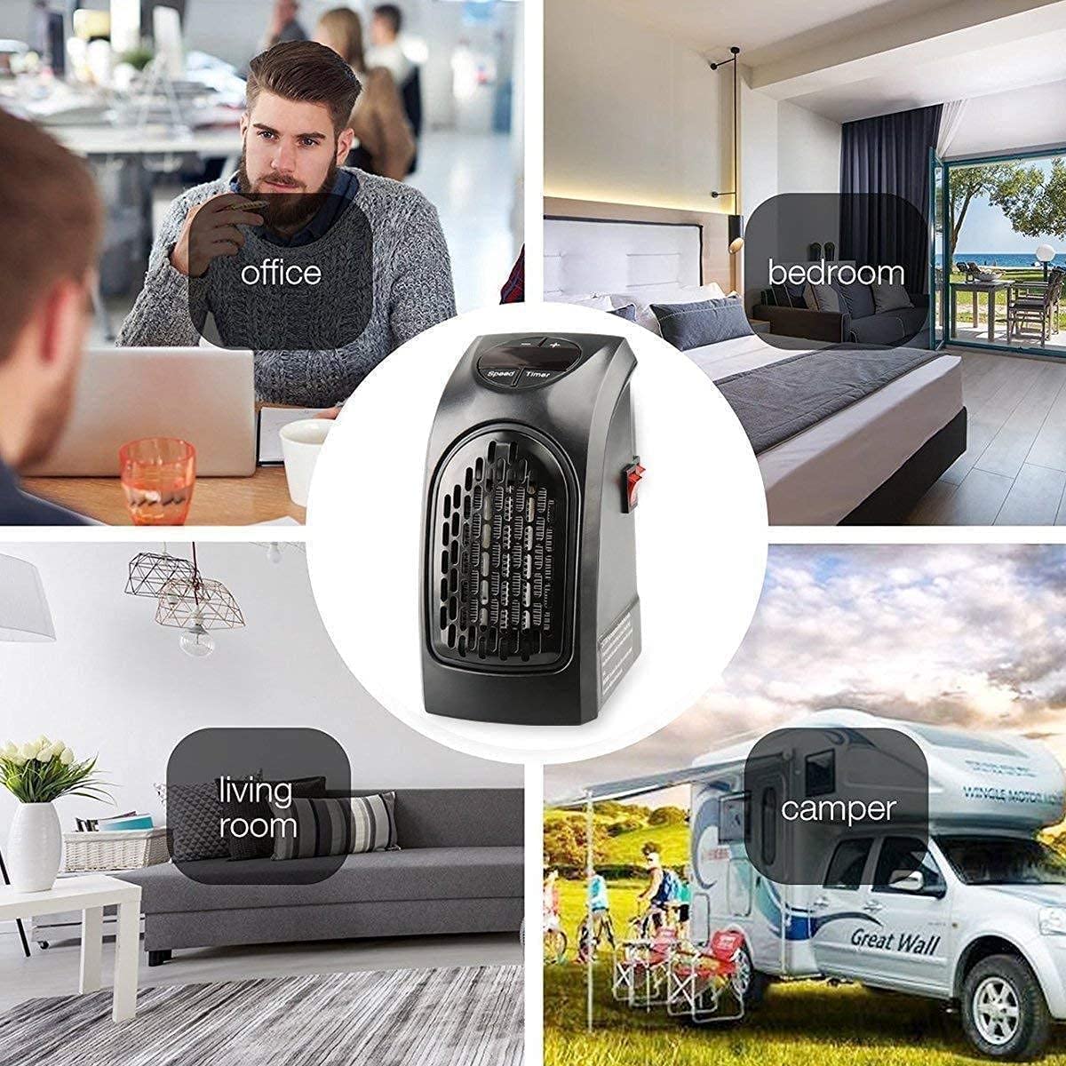 MOKRUSH Electric Handy Heater|Wall-Outlet 400 Watts Electric Handy Room Heater (Room Heaters Home For Bedroom, Reading Books, Work, Bathrooms, Rooms, Offices, Home) (Room Heaters-3)