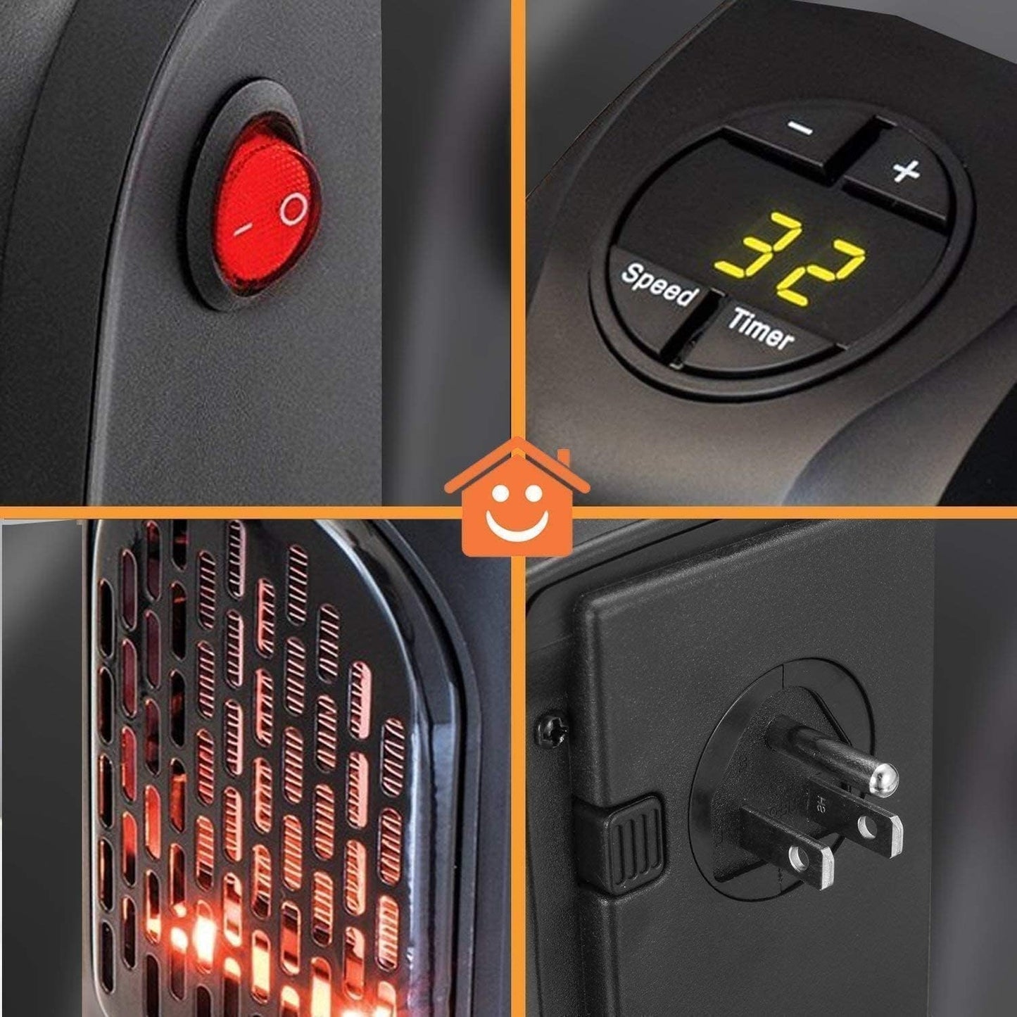 MOKRUSH Electric Handy Heater|Wall-Outlet 400 Watts Electric Handy Room Heater (Room Heaters Home For Bedroom, Reading Books, Work, Bathrooms, Rooms, Offices, Home) (Room Heaters-3)
